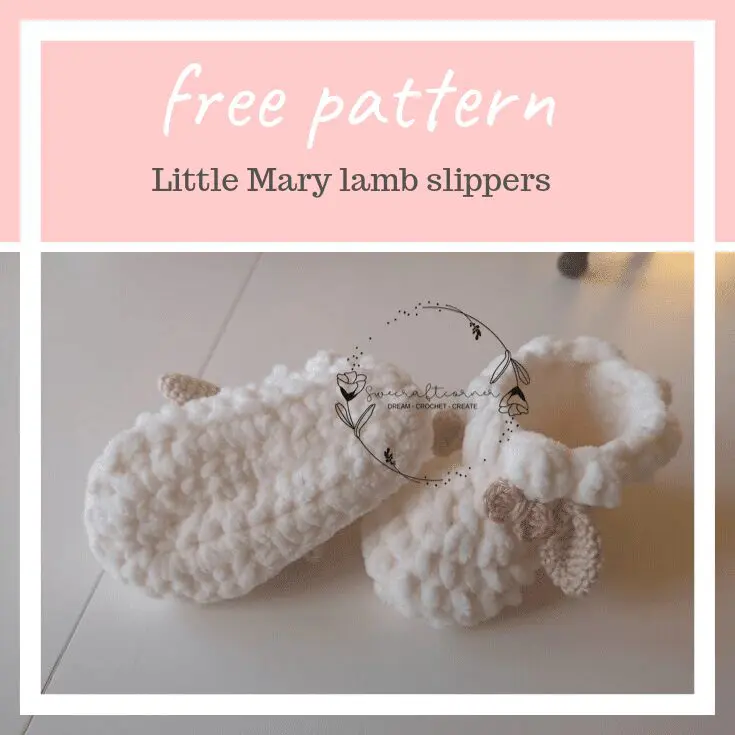 Crochet lamb slippers – baby booties – FREE pattern
