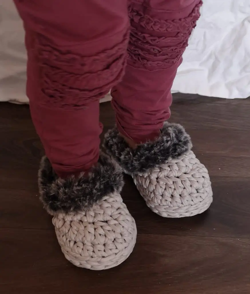 Kids T-shirt yarn slippers FREE crochet pattern Free Adult Crochet Patterns