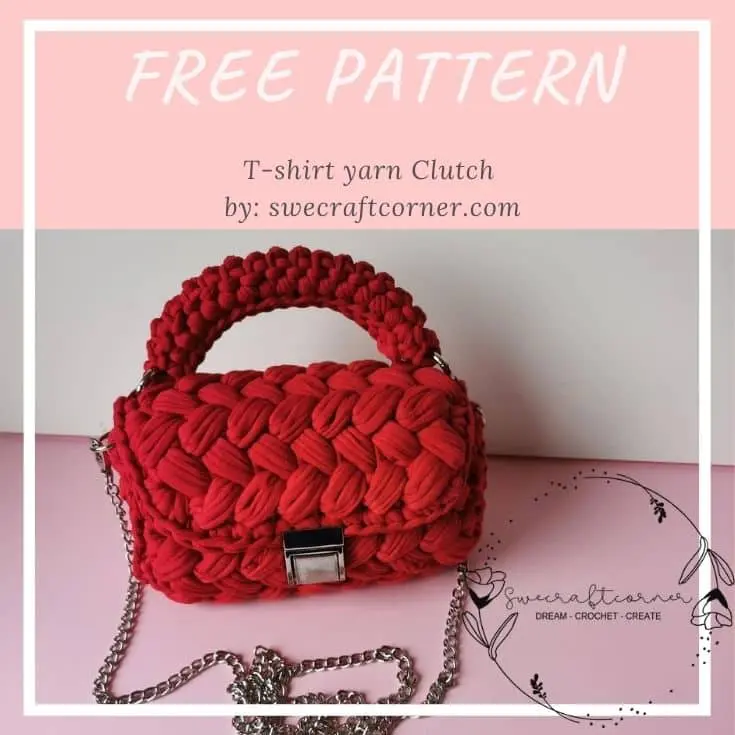 T-SHIRT YARN CLUTCH - FREE crochet pattern Free Adult Crochet Patterns