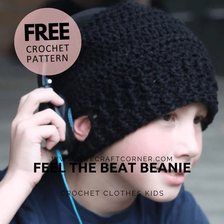 FREE crochet pattern - Feel the beat Beanie, headphones friendly Free Adult Crochet Patterns