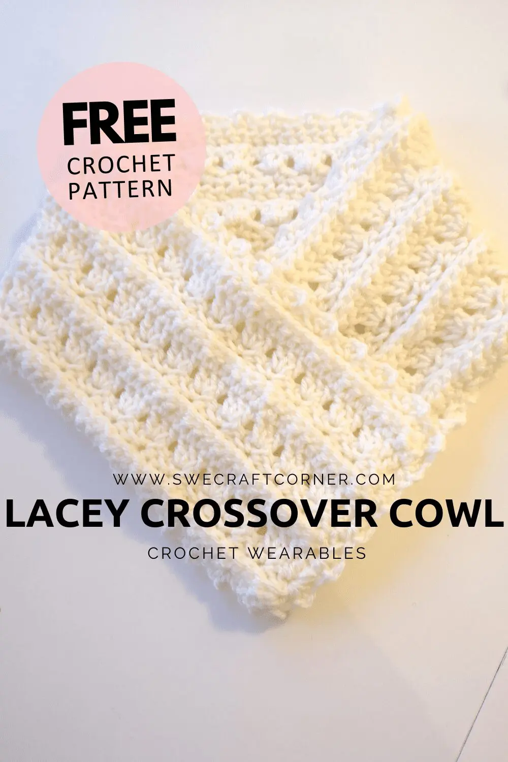 FREE crochet pattern - Cowl, Lacey crossover FREE crochet pattern - Cowl, Lacey crossover Free Adult Crochet Patterns