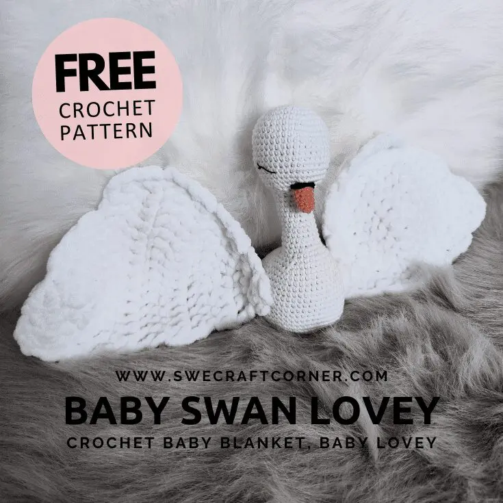FREE crochet pattern – Baby lovey, Swan
