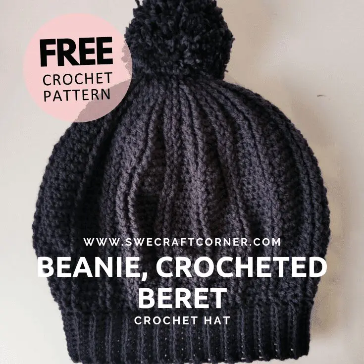 FREE crochet pattern - Beanie, crocheted beret Free Adult Crochet Patterns