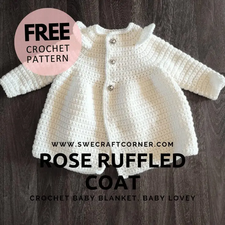 FREE PDF crochet pattern – Girls coat with ruffles