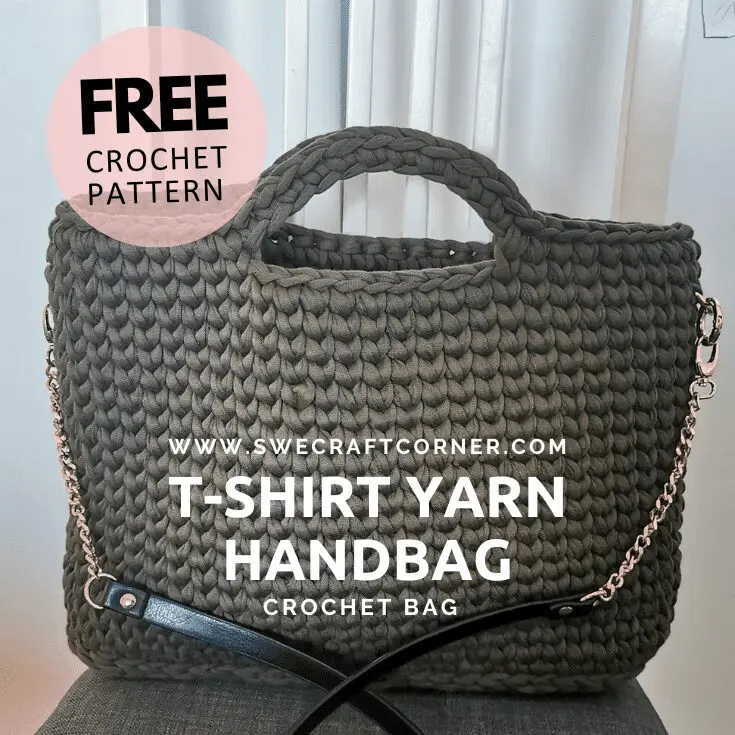 FREE PDF crochet pattern - T-shirt yarn handbag Free Adult Crochet Patterns