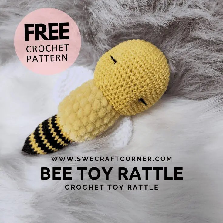 FREE crochet pattern – Amigurumi bee baby rattle