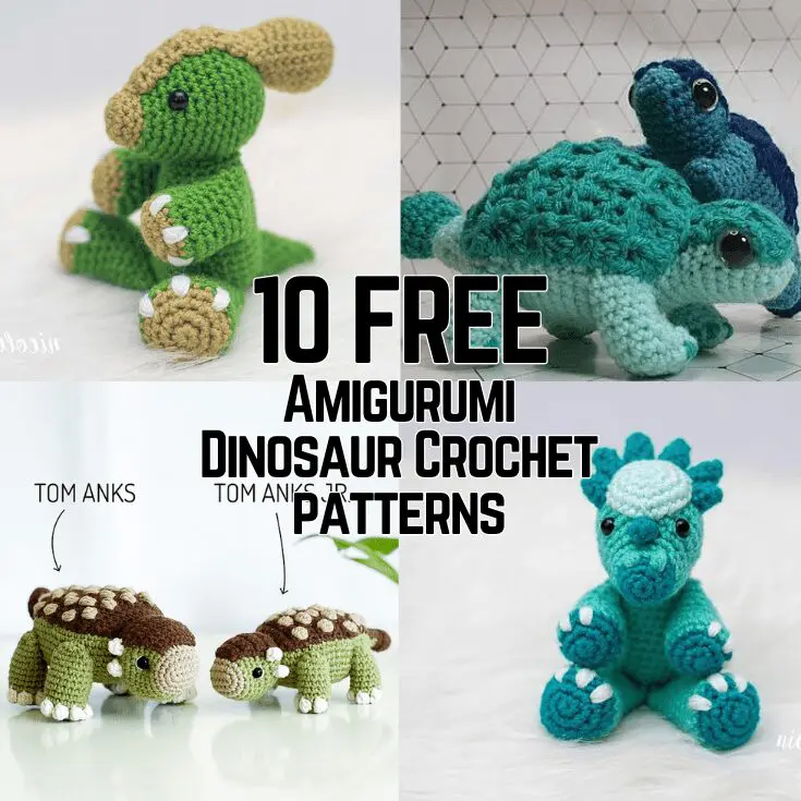 10 Adorable FREE Dinosaur Crochet Patterns!