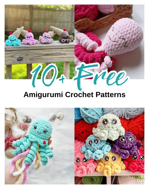 10 Supercute Amigurumi Octopus FREE Crochet Pattern! free Crochet amigurumi pattern roundup