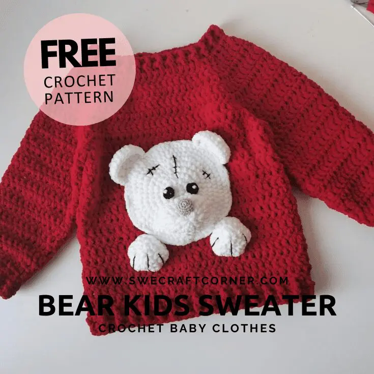 FREE crochet pattern – Bear Kids Sweater