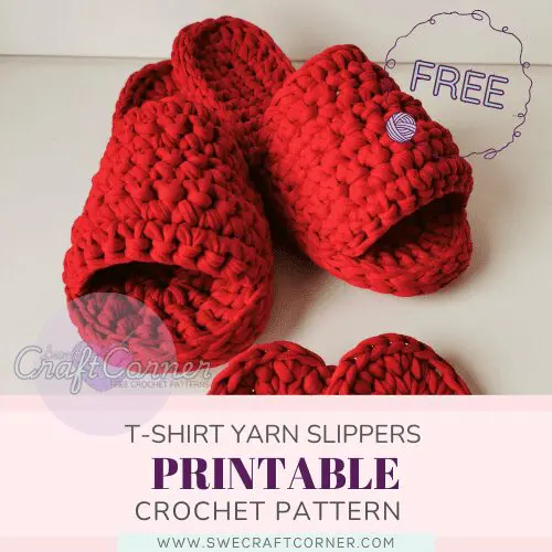 Make comfy t-shirt yarn slippers with this free crochet pattern. Perfect for cozying up at home with a stylish handmade touch.