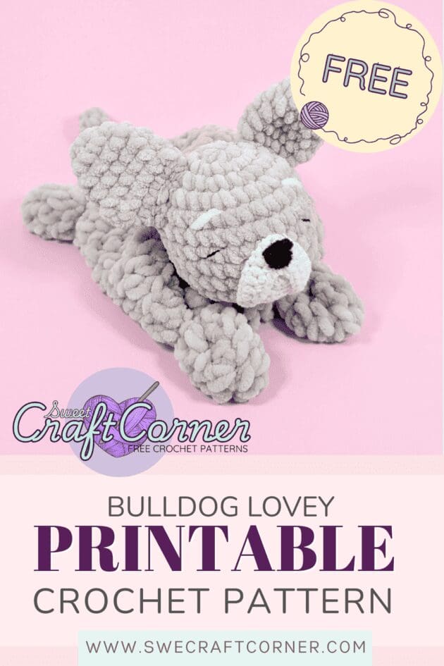 Bulldog lovey free Printable crochet pattern