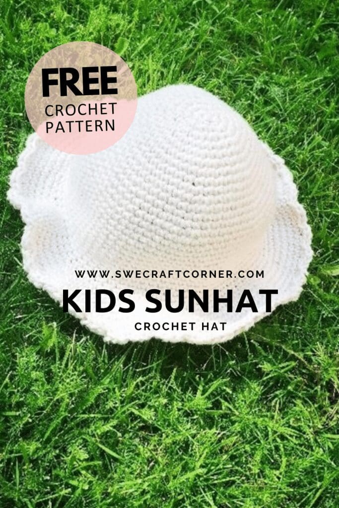 White crochet sunhat on grass