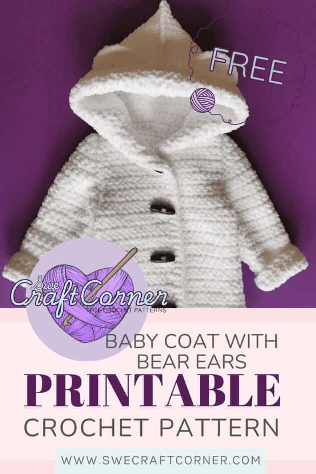Baby coat with bear earsPrintable crochet pattern (1)
