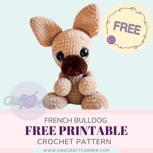 Printable free crochet pattern French bulldog