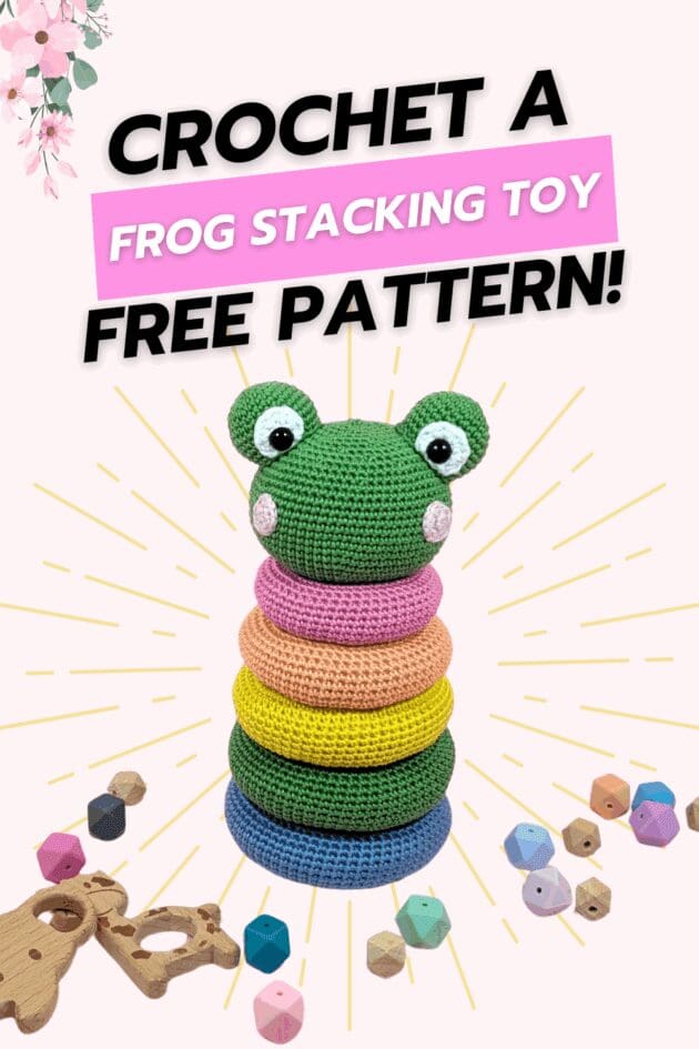 Free stacking toy frog crochet pattern