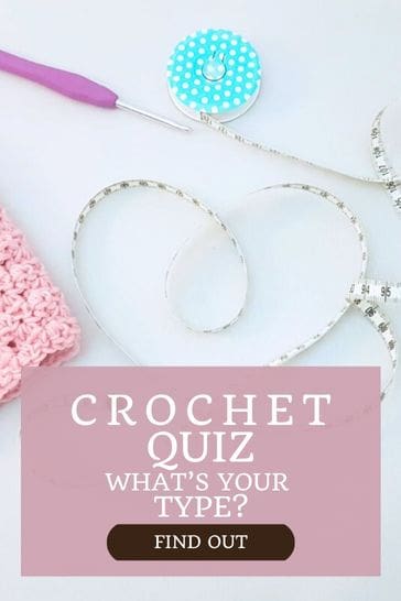 crochet quiz feature image with a tape measure and a crochet hook