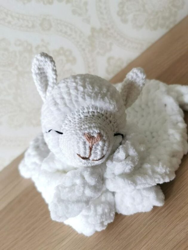 FREE Crochet patterns and crafts image of a llama baby lovey free crochet pattern in the article