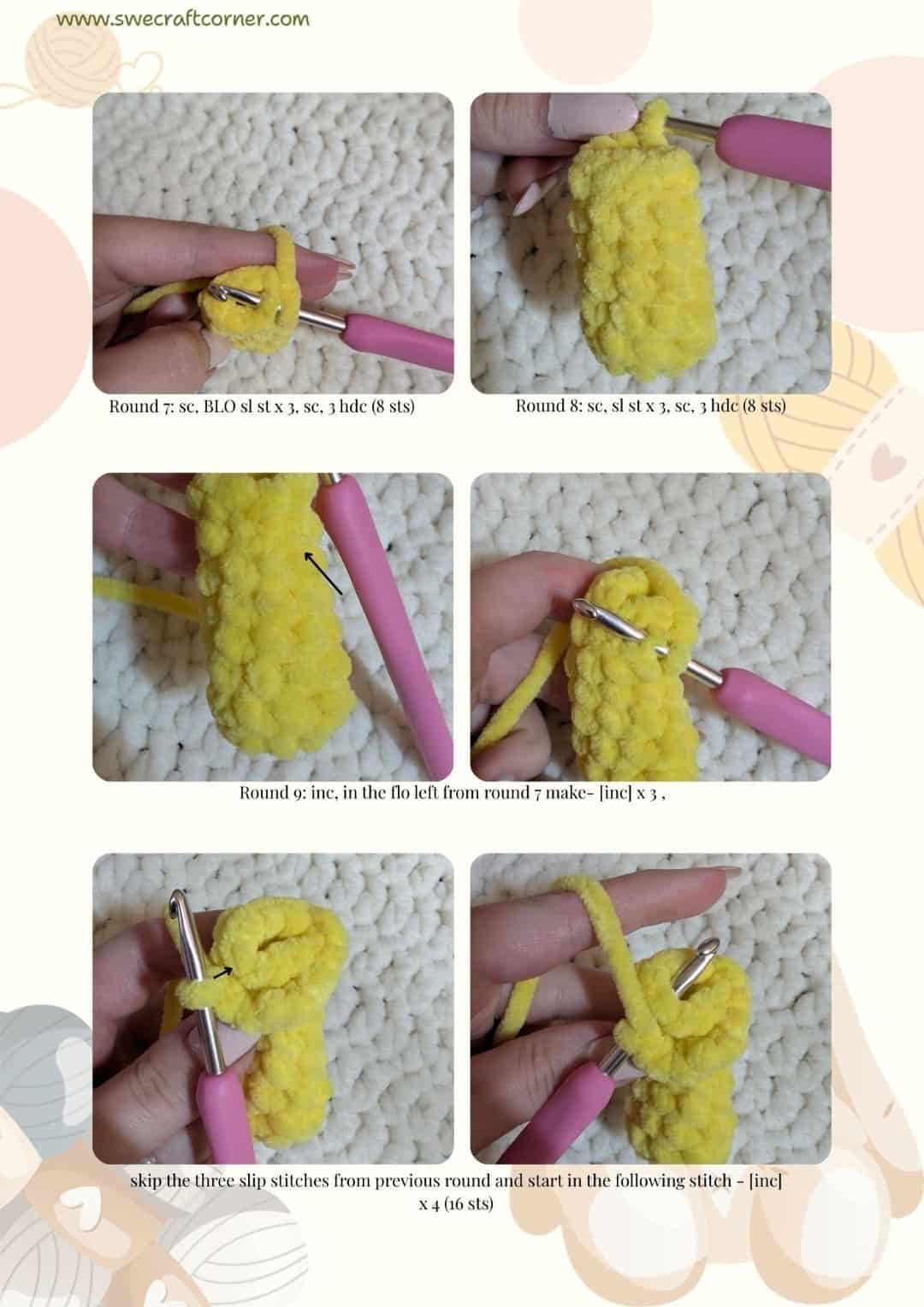 Crochet instructions for Pikachu's body