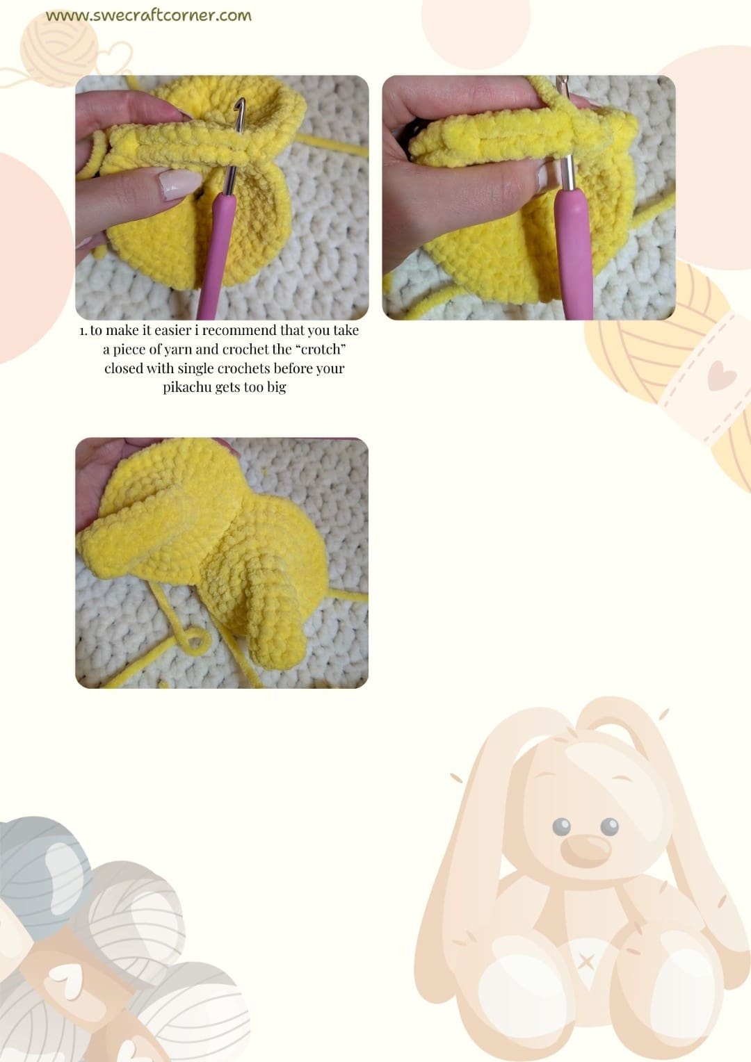 Crochet tutorial for Pikachu's body