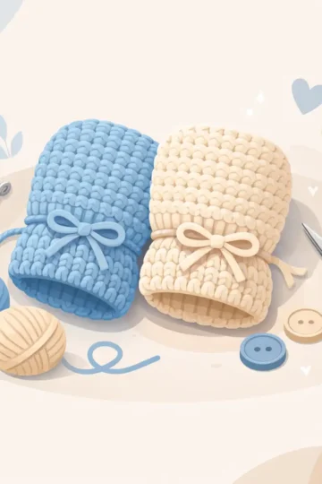 Easy Crochet Newborn Mittens Tutorial for Babies