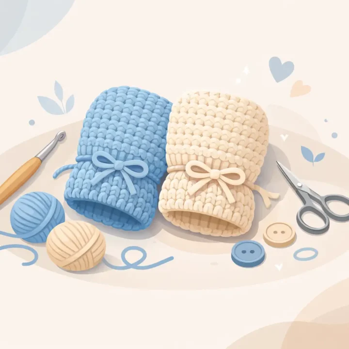 Easy Crochet Newborn Mittens Tutorial for Babies